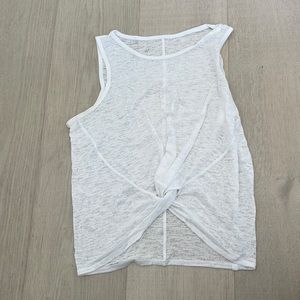 Lululemon white twist crop top